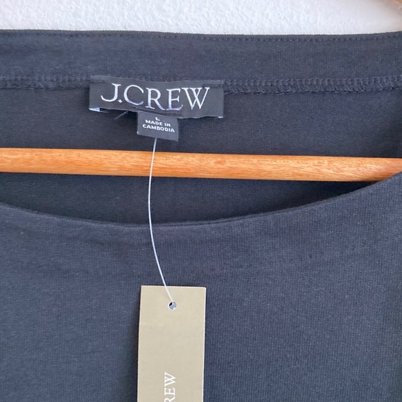 J. Crew Women's New mariner jersey boatneck muscle T-shirt Black Large - Picture 3 of 6